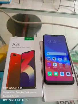 Oppo A3s 6/128gb bekas fullset normal bisa TT