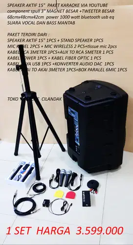 speaker aktif 15in lengkap