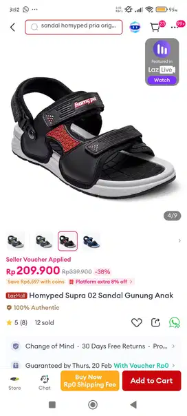 sandal gunung anak homyped