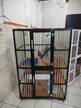 kandang kucing alumunium 2 kamar 90x60x130