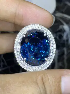 Cincin Permata Blue Topaz