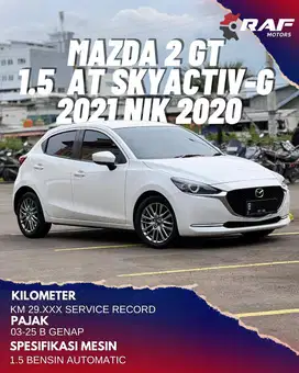 MAZDA 2 GT 1.5 AT SKYACTIV-G 2021 NIK 2020 PUTIH MAZDA2 FACELIFT