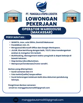 OPERATOR WAREHOUSE/GUDANG