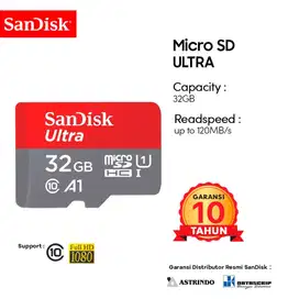 Kartu Memory MicroSD Sandisk Ultra UHS-I A1 32GB 120MBps - #IRone