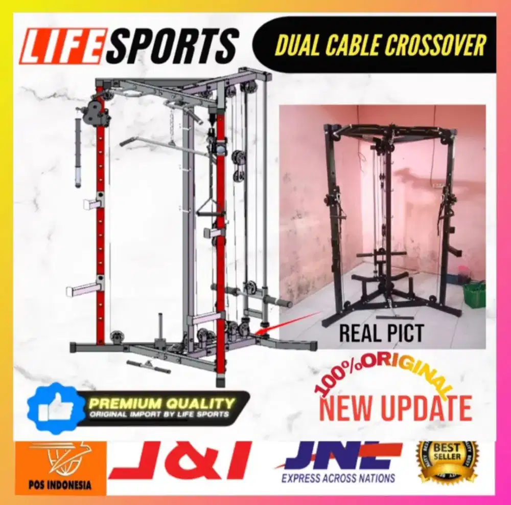 Dual Cable Crossover Home Gym BM-5008 Functional Squat Rack