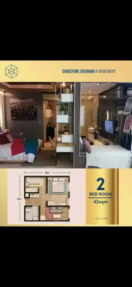 DIJUAL APARTEMEN CHADSTONE CIKARANG 2BR 42M2 FREE BALIK NAMA