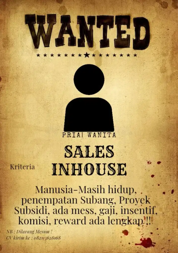 Dicari Sales Inhouse