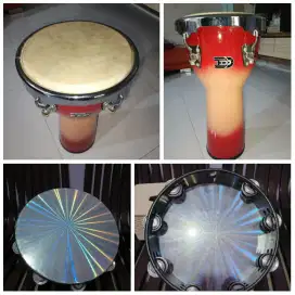 Promo Bundle! Dadi Djembe Fiberglass/ Drum & Tamborine Hologram
