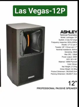 Speaker Pasif 12 inch ASHLEY LAS VEGAS 12P terbaru dan terbaik