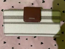 Dompet Fossil Madison Tab Clutch Neutral Stripe Original