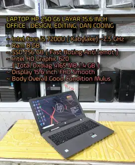 LAPTOP HP INTEL CORE i5 15.6 INCH FHD MULUS
LAPTOP EDITING dan CODING