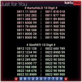 KARTU HALO 10 DIGIT - SIMPATI 10 DIGIT - NOMOR CANTIK BISA REQUEST