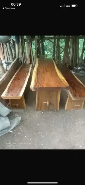 Meja kursi kayu trembesi