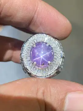 Cincin Permata Purple Star Sapphire