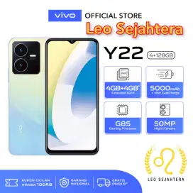 Vivo Y22 ram 4gb 128gb batere 5000 baru segel garansi resmi 1 tahun