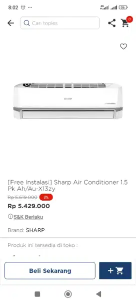 promo Ac Sharp 1.5pk cicilan dp 0