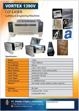 Mesin Lasercutting Acrylic VORTEX 1390