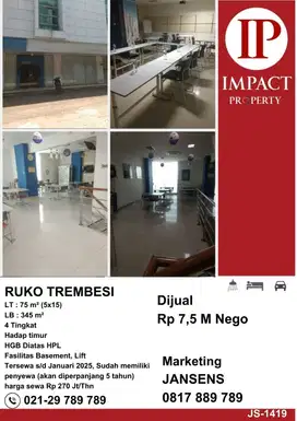 DIJUAL RUKO TREMBESI