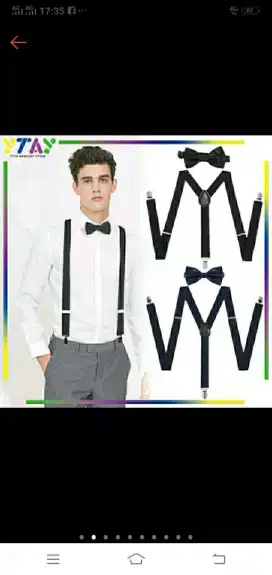 Paket Suspender + Dasi kupu kupu