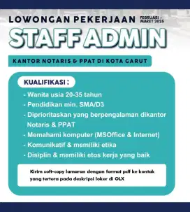 LOKER STAFF ADMIN KANTOR NOTARIS & PPAT