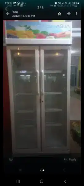 Showcase aqua 2 pintu