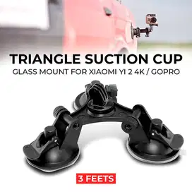 250220B 3 Feets Triangle Suction Cup Glass Mount Action Cam Xiaomi Yi