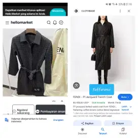 Auth fendi trench coat/long dress monogram