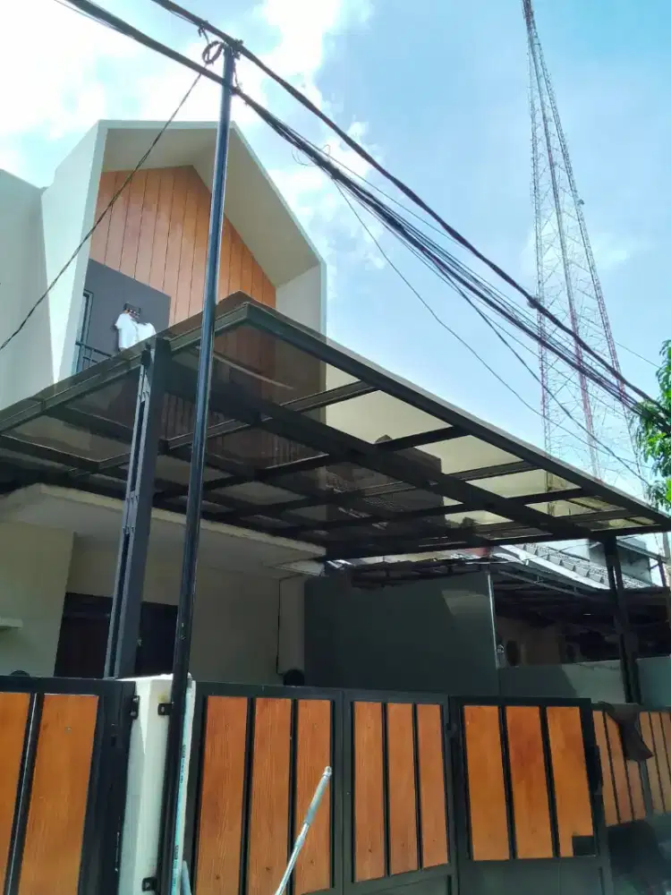 Kanopi solar plate 1.2m terpasang