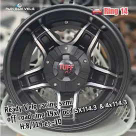 Ready Velg Racing semi offroad Ring 14x7 
pcd 4x114.3 dan 5X114.3 