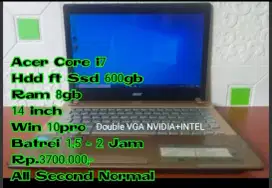 Acer core i7 gaming HDD ft SSD 700gb ram 8 nvidia