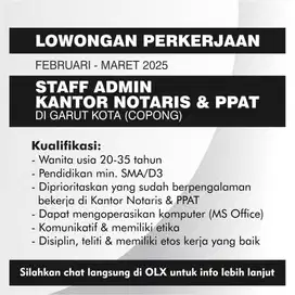 STAFF ADMINISTRASI KANTOR NOTARIS & PPAT