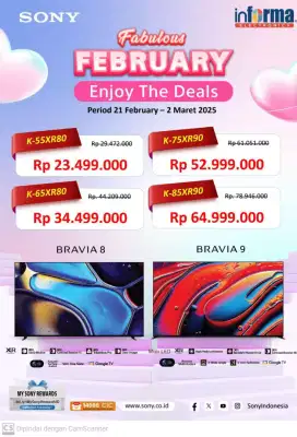 Tv Sony bravia 8 dan 9