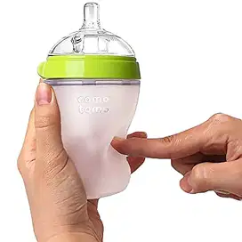 250221E ComoTomo Green 250ml 3 Hole Silicone Baby Bottle Botol Dot Sil