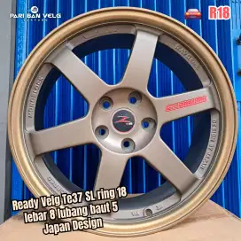Ready Velg Te37 SL ring 18 lebar 8 lubang baut 5, Design japan