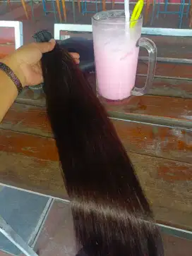 Hair extension 60cm free pasang lok sepanjang sidoarjo