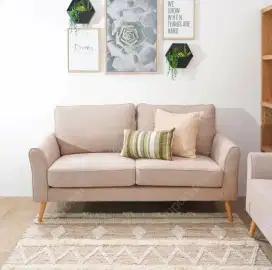 Nordia Alden Sofa Fabric 2 Seater - Krem