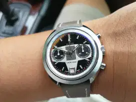 70s Vintage Titoni Race King Chronograph black racing dial Valjoux iwc