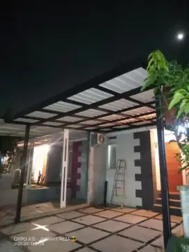 Pemasangan kanopi atap alderon singel alinterpasang