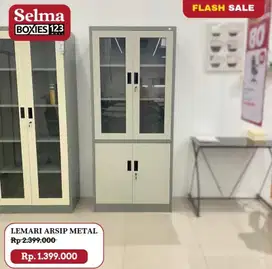 Lemari arsip besi pintu kaca