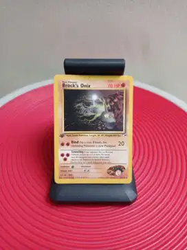 Kartu pokemon tcg retro Brock's onix 1st edition tahun 2000