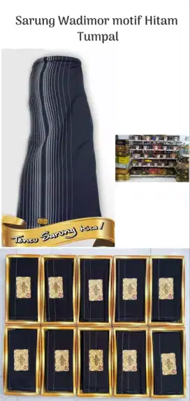 Sarung wadimor motif Hitam Tumpal