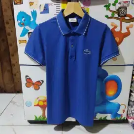 Kaos polo shirt LACOSTE Navy big logo Size S Fit M