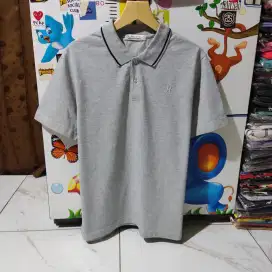 Kaos polo shirt HANGTEN Essential colour grey Size L