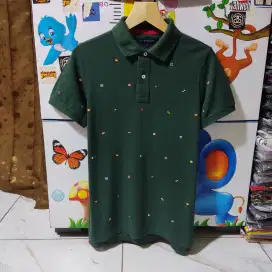 Kaos polo shirt Tommy Hilfiger Pull AOP green colour Size S