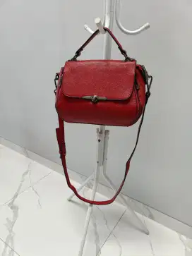 Tas wanita sling bag kulit warna merah