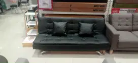 Sofa Bed Kulit Hitam Baru