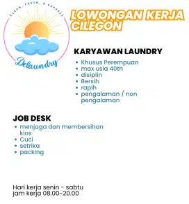 Cari karyawan laundry