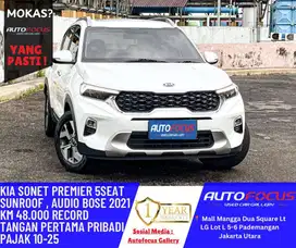 Tdp50JT Low odometer Kia Sonet 1.5 AT Premier 5 seater AT putih 2021