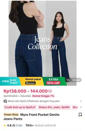 Celana jeans korean look size M