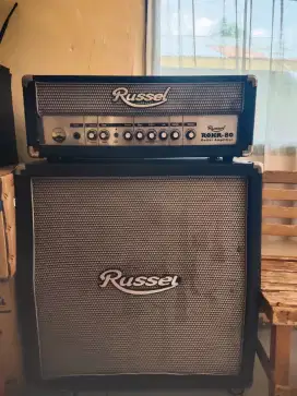 Ampli gitar Head cabinet merek Russel tipe Rokr80
